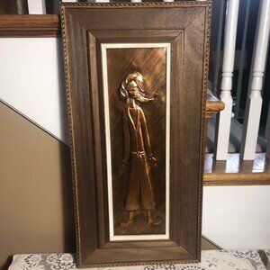 Copper intaglio of Orthodox figure - artist signed, Israel 1959